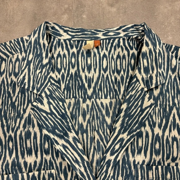 PILCRO‎ Anthropologie Printed Voile Surf Button Down Shirt Size 3X - Picture 4 of 10